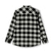 Black Flannel Button-down Double Breast Pocket