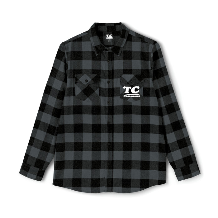 Dark Gray Flannel Button-down Double Breast Pocket