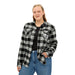 Black Flannel Button-down Double Breast Pocket